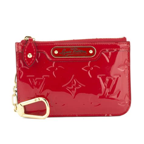 louis vuitton red vernis key pouch